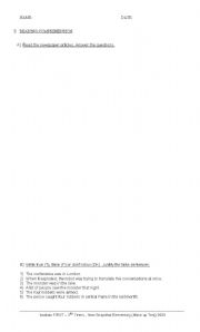 English Worksheet: revision test