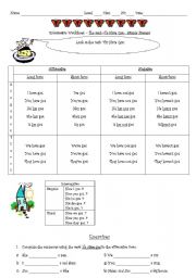 English worksheet: The verb 