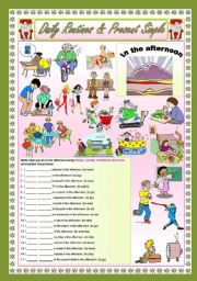 English Worksheet: Daily routines & present simple (2)