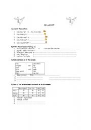 English Worksheet: CAN and CANT
