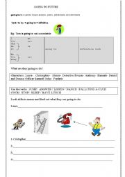 English Worksheet: Going to future