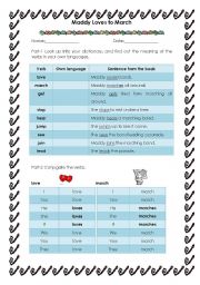 English Worksheet: Simple present-Third person singular