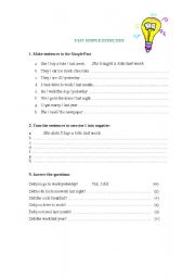 English worksheet: Simple past