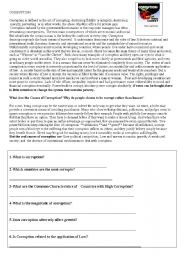 English Worksheet: corruption