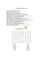 English Worksheet: The Months of the Year