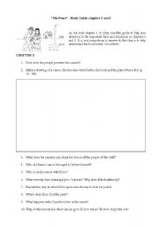 English Worksheet: Steinbecks The Pearl reading guide, ch 2 and 3