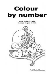 English Worksheet: Colour by numbers