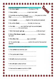 English Worksheet: english Tense Review