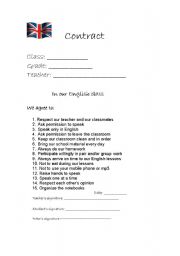 English worksheet: contract