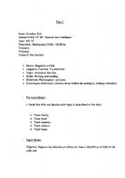 English worksheet: Plan 1