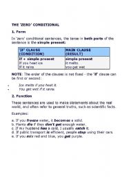 English Worksheet: Zero Conditional