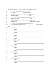 English Worksheet: future will