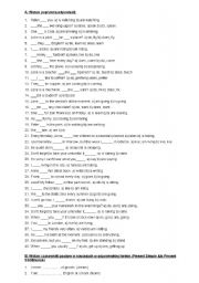 English Worksheet: Present Simple & Continuous