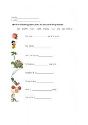 English Worksheet: adjectives 