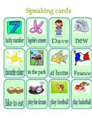 English Worksheet: Speaking cards for practicing The Present Simple Tense