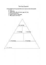 English worksheet: The Food Pyramid