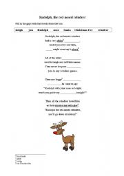 English worksheet: Rudolph, the red nosed reindeer