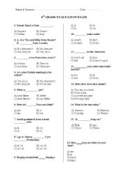 English Worksheet: General Revision Test for 6th grade