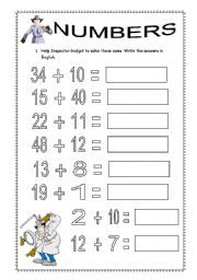 English Worksheet: Numbers