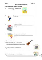 English worksheet: What´s Going To Happen?
