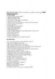 English worksheet: buying a house role play