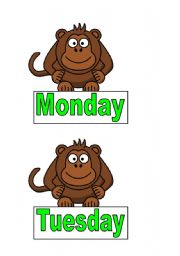 English Worksheet: monkey days of the week