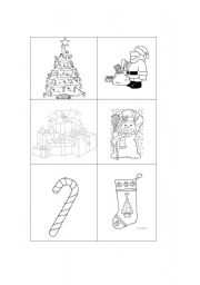 English Worksheet: CHRISTMAS MATCHING PAIRS