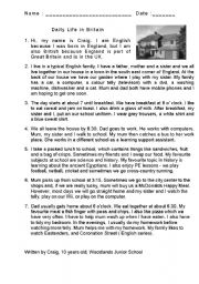 English Worksheet: Daily Life In Britain