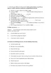 English worksheet: Very useful exercises to practise have/have got