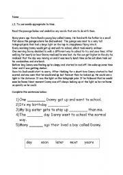 English worksheet: time words