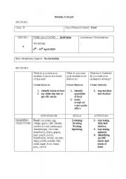 English worksheet: weekly plan 