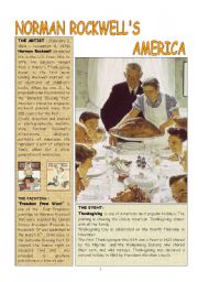 English Worksheet: THANKSGIVING  by Norman Rockwell