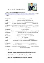 English Worksheet: Business English At the reception / front desk / Tourism