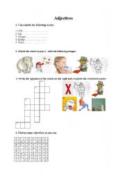 English worksheet: adjectives