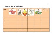 English worksheet: Pet Class Survey