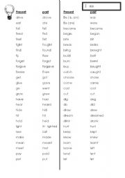 English worksheet: past and present