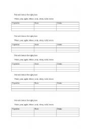 English worksheet: food