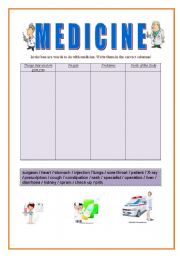 English Worksheet: Vocabulary medicine