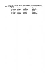 English Worksheet: pronunciation