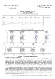 English worksheet: test for advanced students