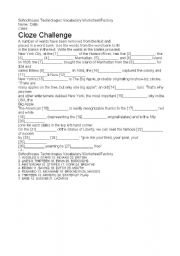 English Worksheet: Fill in the Gaps text about newyork