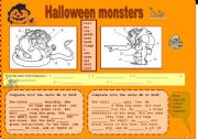 English Worksheet: Halloween monsters - body parts