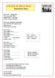 English Worksheet: Backstreet Boys song-