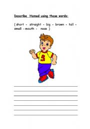 English worksheet: describing a person