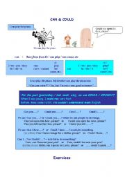 English Worksheet: CAN AND COULD