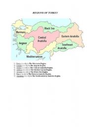 English Worksheet: Regions in Turkey