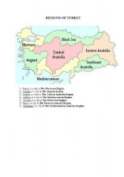 English worksheet: Regions in Turkey