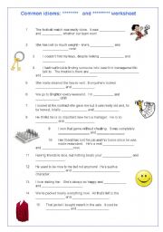 Idioms with ***** and ******* worksheet