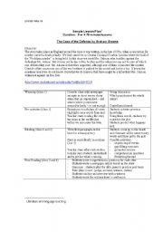 English Worksheet: The Case of the Defense by Graham Greene