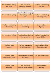 English Worksheet: Present Perfect Continuous Miming Cards